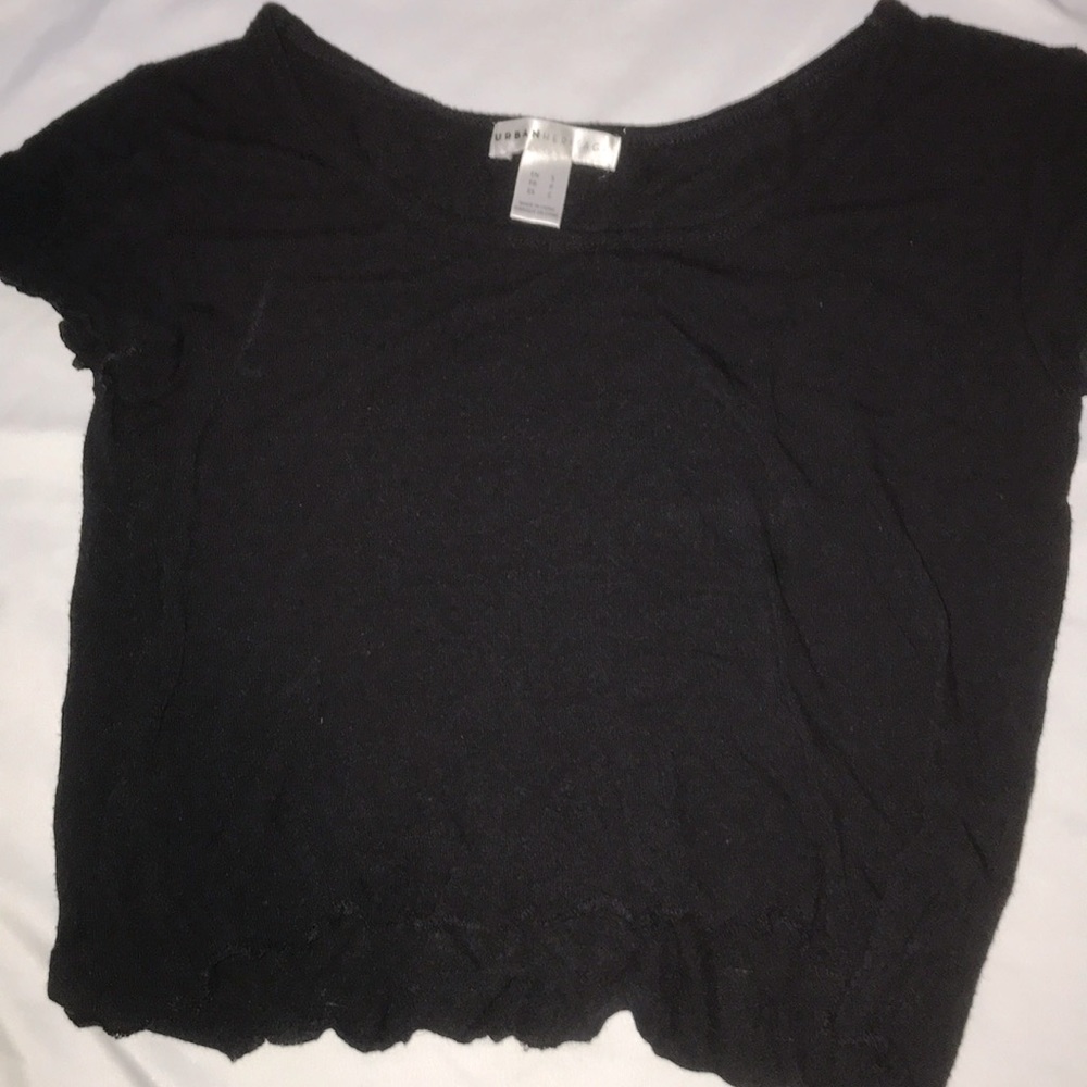Mandee Lettuce-Edge Cropped Tee